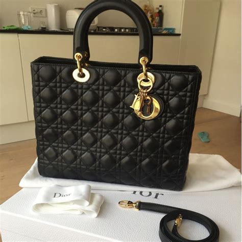 black dior lady bag|christian dior lady large bag.